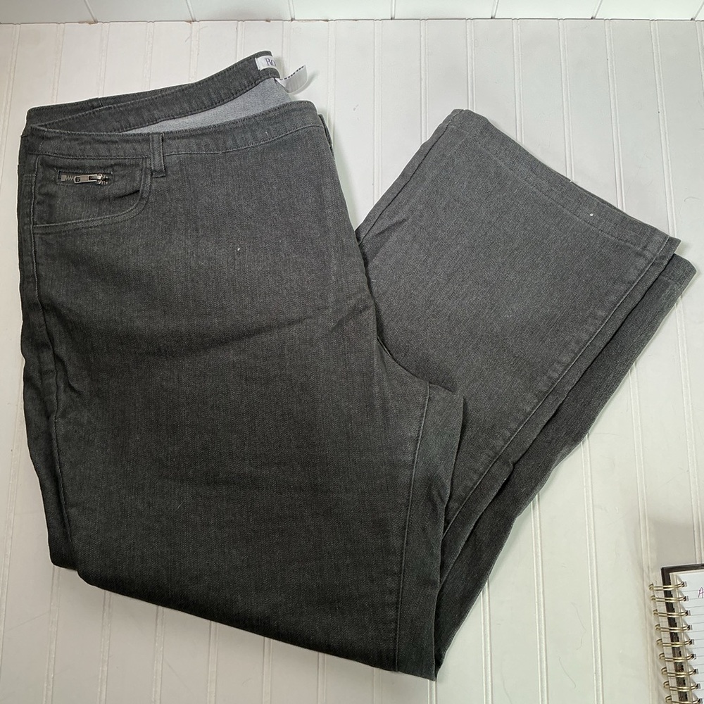 Roaman’s Women's Plus Size 26W Denim Jeans Straight Leg Black